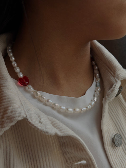 Heart and Pearls Necklace