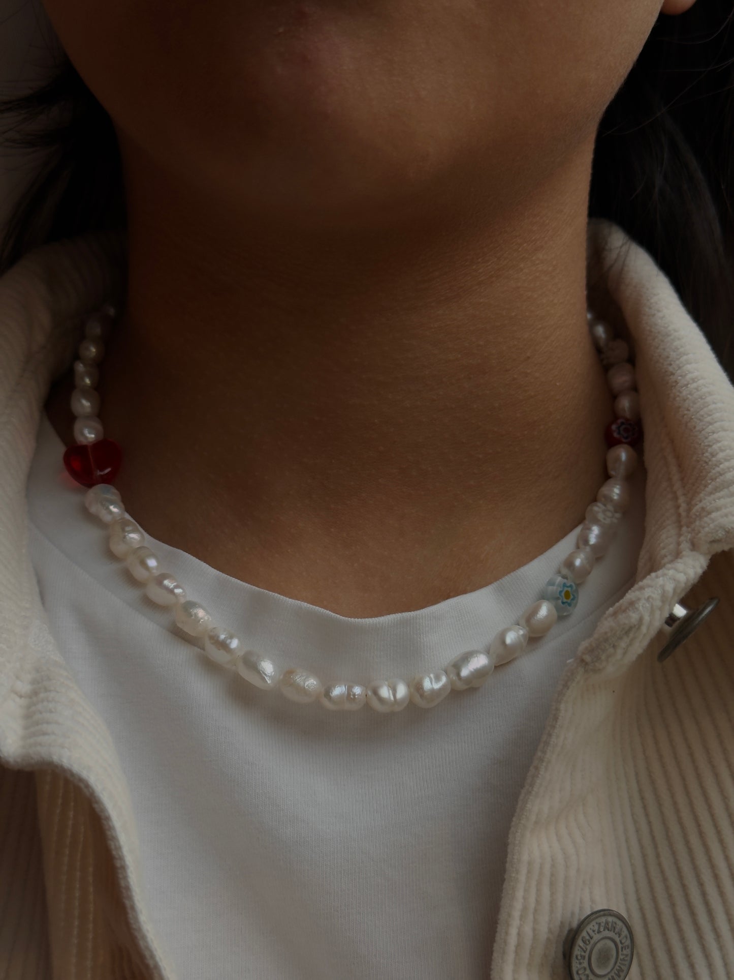 Heart and Pearls Necklace